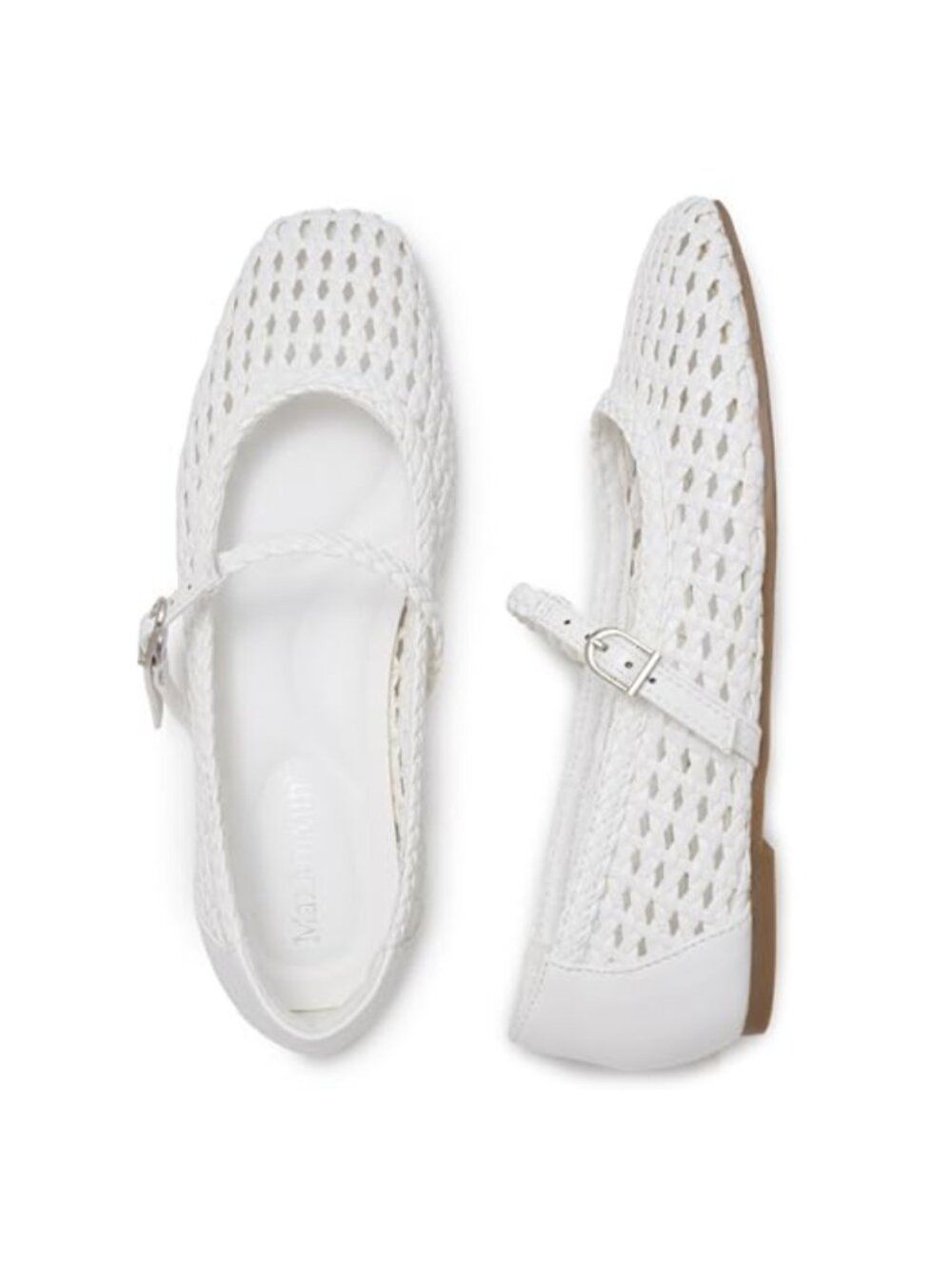 Woven Ballet Flats Square Toe Mary Jane Comfortable Dressy Shoes
